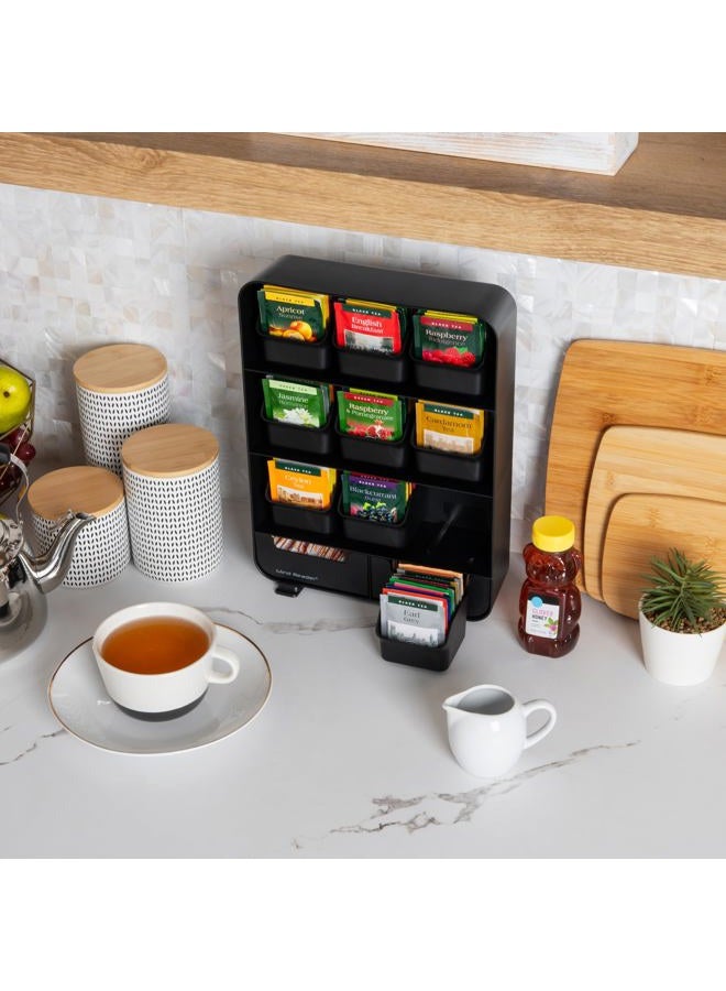 Mind Reader "Baggy" Tea Bag holder and Condiment Organizer, Black 4.33" L x 10.24" W x 13.11" H TBORG-BLK - Image 5